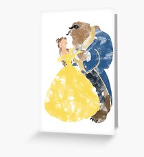 Watercolour Grunge of Beauty and The Beast (with transparency) Greeting Card