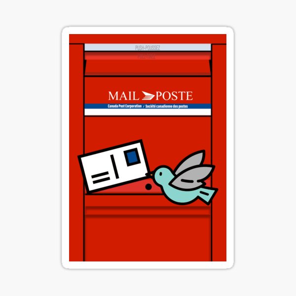 Item preview, Happy Postcrossing. Canadian Mailbox. Carrier Bird Postcard. Canadian Postal Box designed and sold by cutestamps.