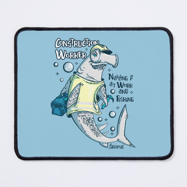 Item preview, Hammerhead shark Construction Worker Who Loves Fishing designed and sold by SPIRIMAL.