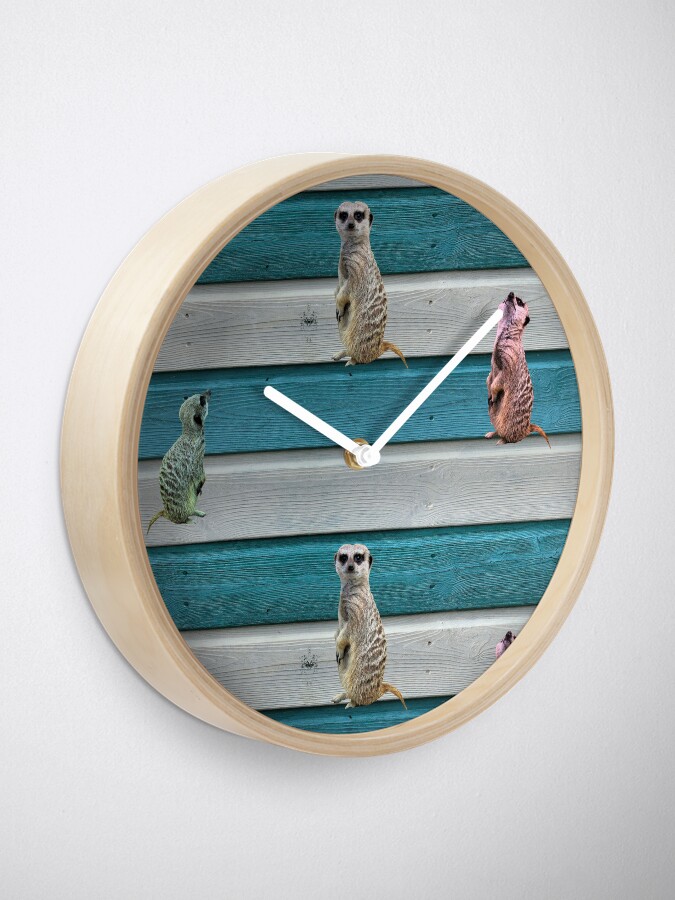 Alternate view of Meercat Stripes Clock