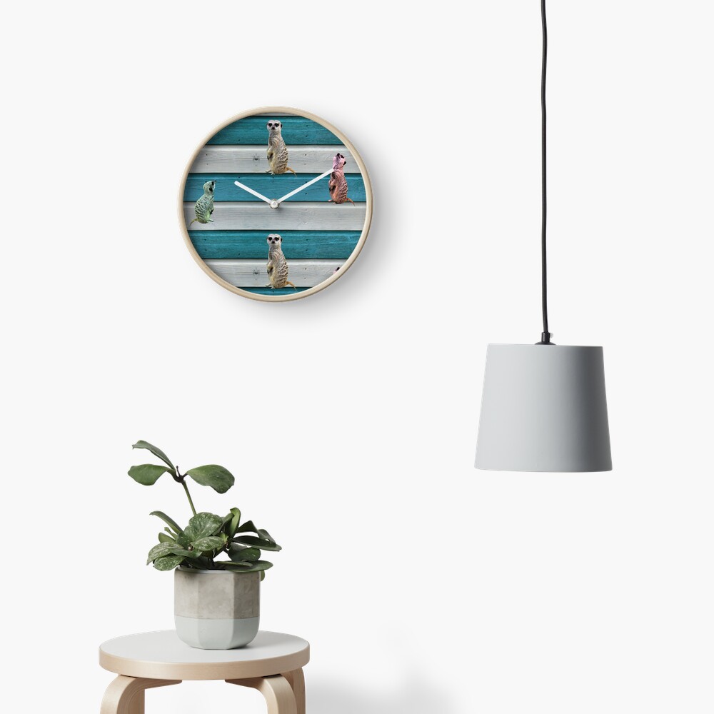 Meercat Stripes Clock