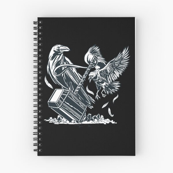 Item preview, Hugin and Munin Odin's ravens with Mjolnir designed and sold by Midgardr.