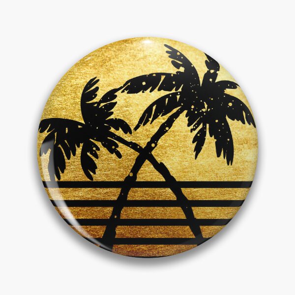 Item preview, Tropical palm trees silhouette with a golden metallic design designed and sold by Zevy-Darling.