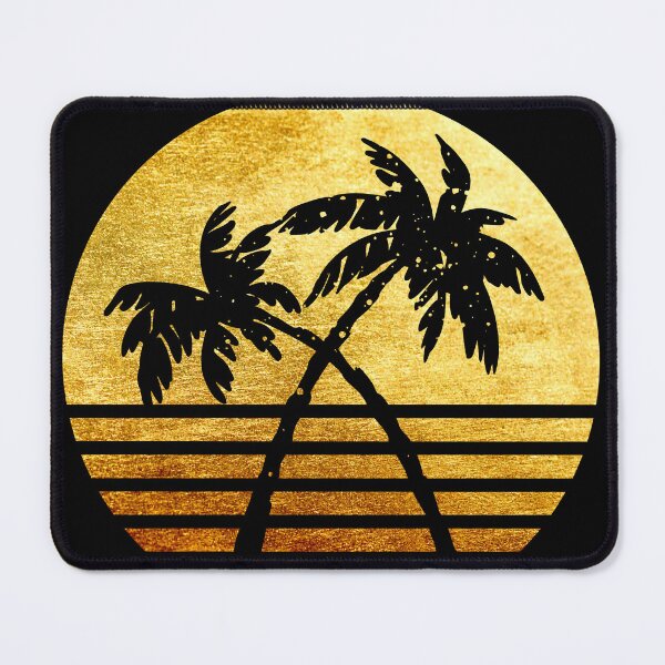 Item preview, Tropical palm trees silhouette with a golden metallic design designed and sold by Zevy-Darling.