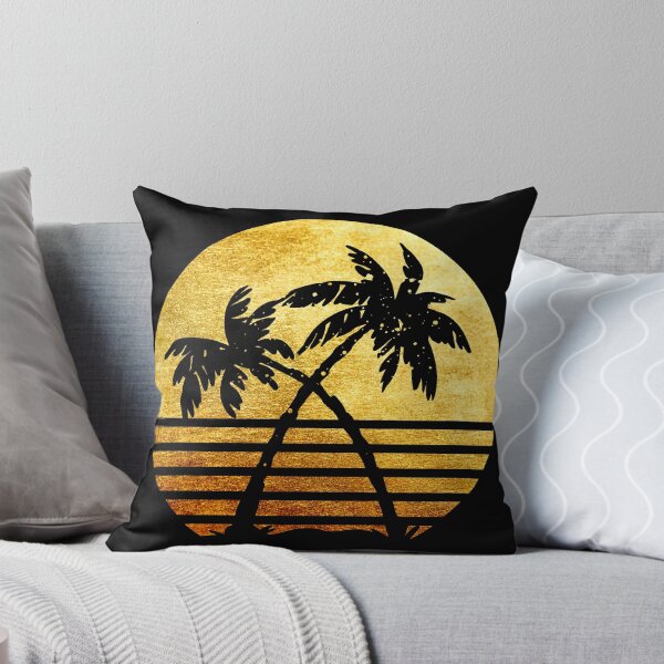Item preview, Tropical palm trees silhouette with a golden metallic design designed and sold by Zevy-Darling.