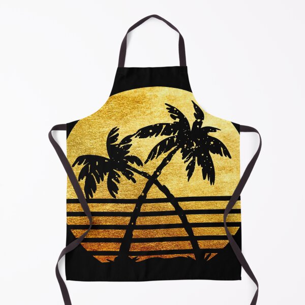 Item preview, Tropical palm trees silhouette with a golden metallic design designed and sold by Zevy-Darling.