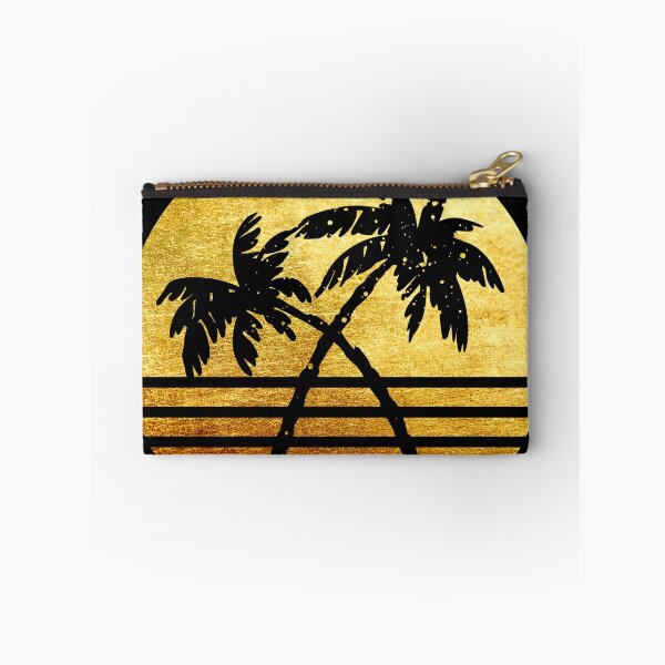 Item preview, Tropical palm trees silhouette with a golden metallic design designed and sold by Zevy-Darling.