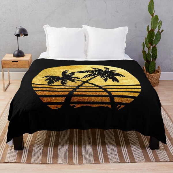 Item preview, Tropical palm trees silhouette with a golden metallic design designed and sold by Zevy-Darling.