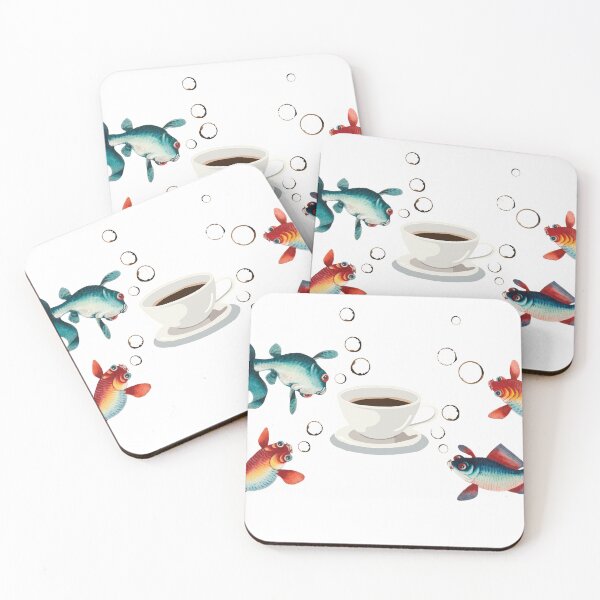 Item preview, Fishes Cup of Coffee designed and sold by chillaxcats.