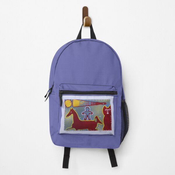 Item preview, Cat the Red Horse and Rider (periwinkle background) designed and sold by CharlieDingler.