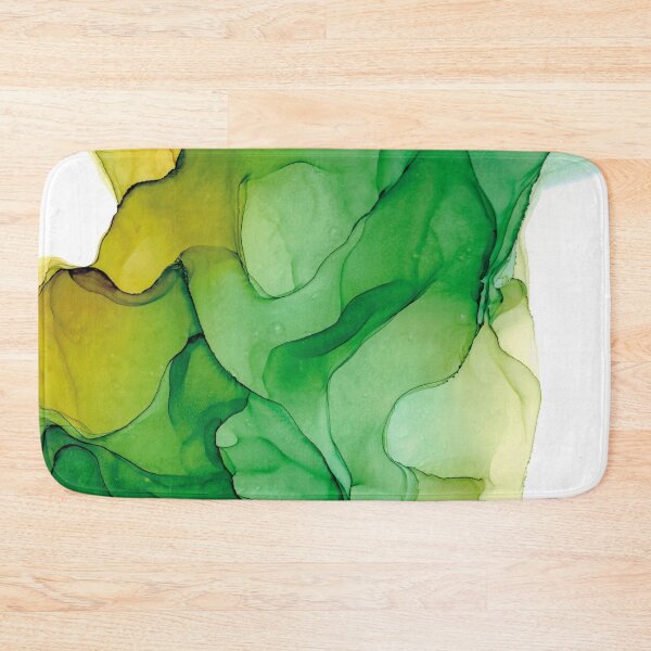 Item preview, Yellow Green Blue 522 Abstract Modern Alcohol Ink Painting by Herzart designed and sold by herzart.