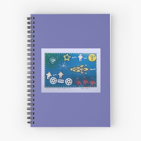 Item preview, Rocket and Pink Flamingos (periwinkle version) designed and sold by CharlieDingler.