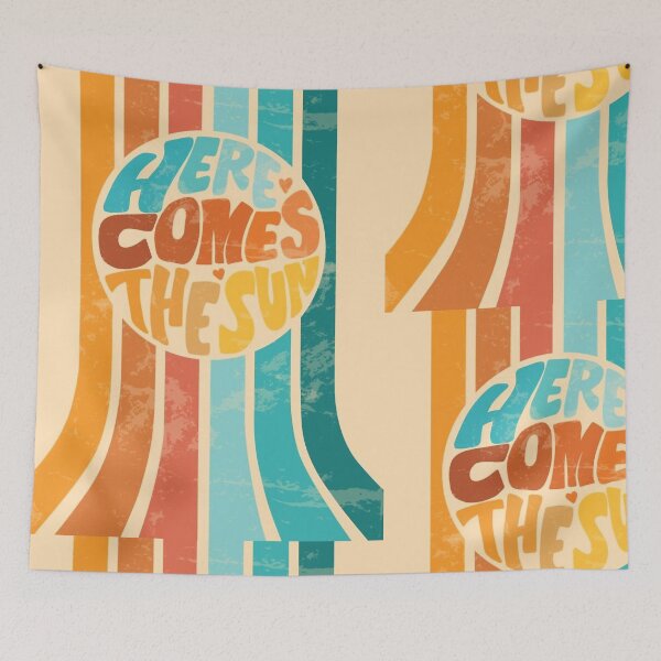 Item preview, Here-Comes-the-Sun-Retro-70s-Beatles-Art-Print designed and sold by Saunders Medlock.