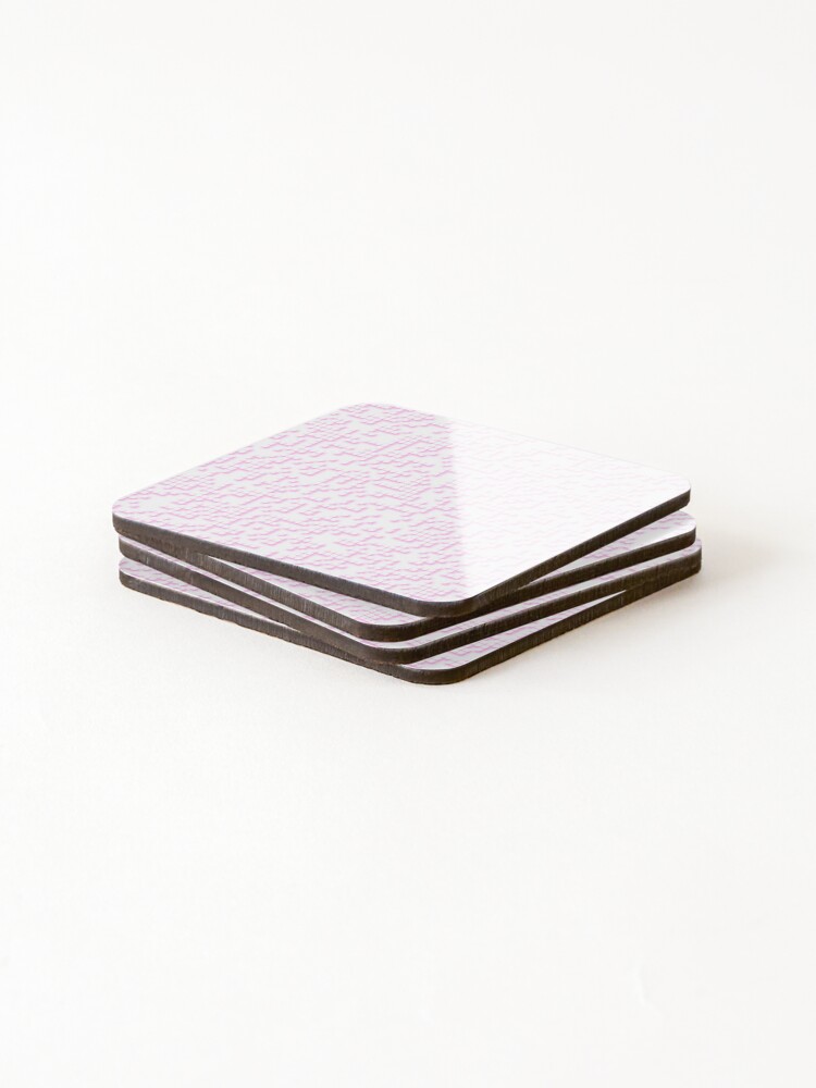 Thumbnail 4 of 5, Coasters (Set of 4), Pink code pattern. designed and sold by MirBer.