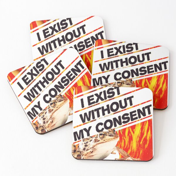 Item preview, I Exist Without My Consent Existential Toad Frog Meme designed and sold by unablake.