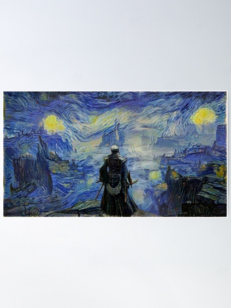 Elden Ring Wallpaper in Starry Night Style iPhone Case by weirdo97