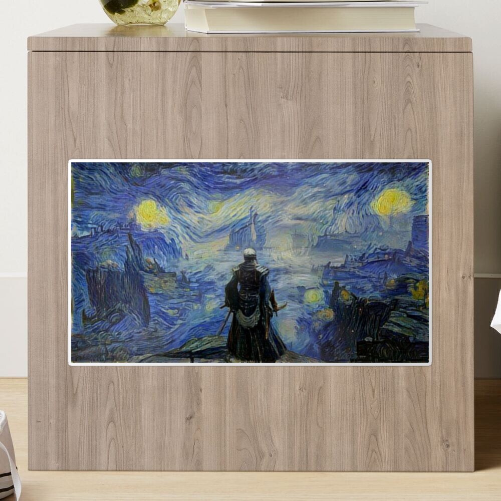 Elden Ring Wallpaper in Starry Night Style iPhone Case by weirdo97