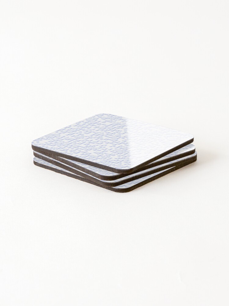 Thumbnail 4 of 5, Coasters (Set of 4), Blue code pattern. designed and sold by MirBer.