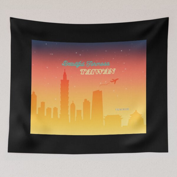 Item preview, Taiwan Taipei Skyline - Gradient Sunset - Taipei 101 - CKS Memorial Hall designed and sold by Trista Designs.