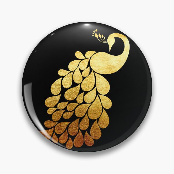 Item preview, golden metallic brushed metal peacock silhouette designed and sold by Zevy-Darling.