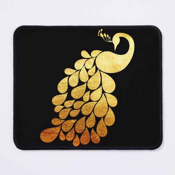 Item preview, golden metallic brushed metal peacock silhouette designed and sold by Zevy-Darling.