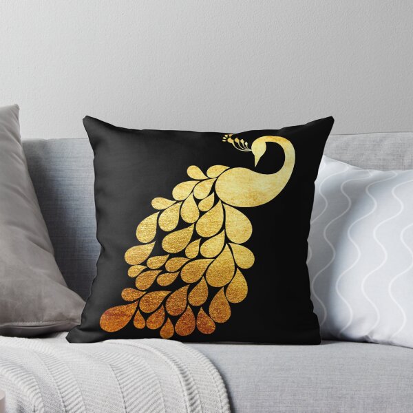 Item preview, golden metallic brushed metal peacock silhouette designed and sold by Zevy-Darling.