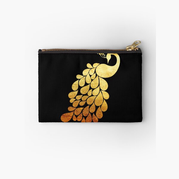 Item preview, golden metallic brushed metal peacock silhouette designed and sold by Zevy-Darling.