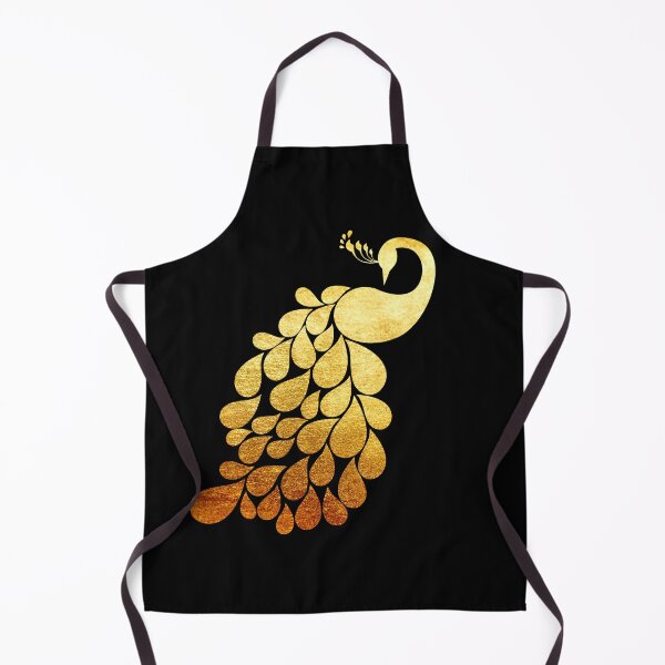 Item preview, golden metallic brushed metal peacock silhouette designed and sold by Zevy-Darling.