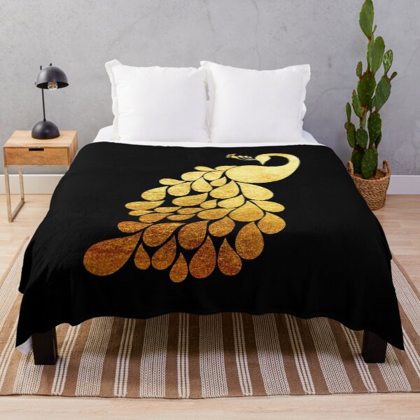Item preview, golden metallic brushed metal peacock silhouette designed and sold by Zevy-Darling.