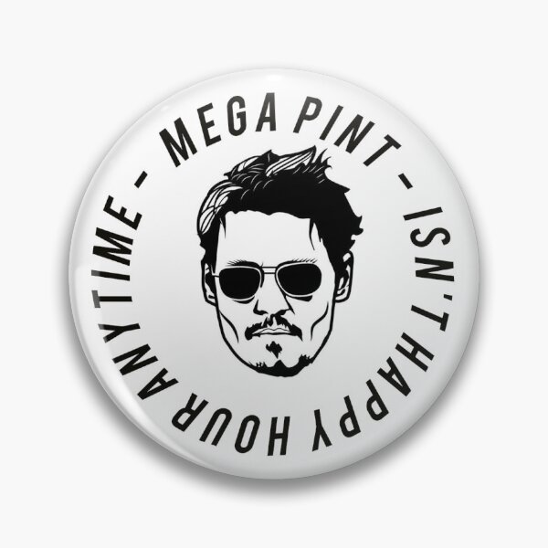 Item preview, Johnny Depp Mega Pint Happy Hour Support Johnny designed and sold by OrbiTelArt.