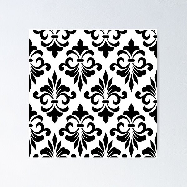 Item preview, Black Geometric Damask Pattern V3 designed and sold by PressedOak.