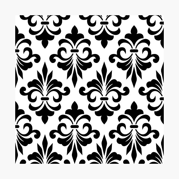 Item preview, Black Geometric Damask Pattern V3 designed and sold by PressedOak.