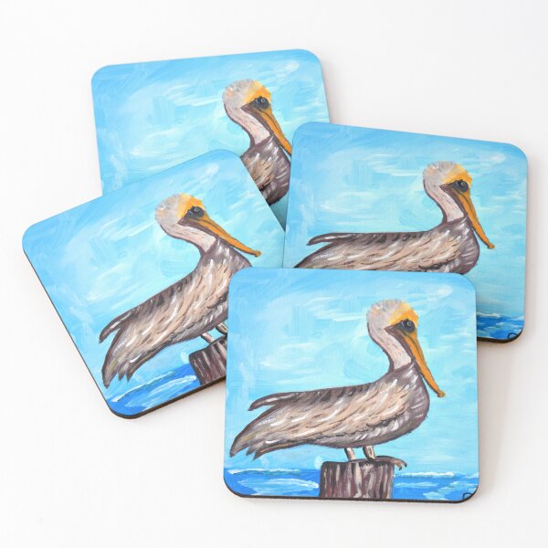 Item preview, Pelican on a pier - Original artwork by Dody Denman designed and sold by MoxyMermaid.