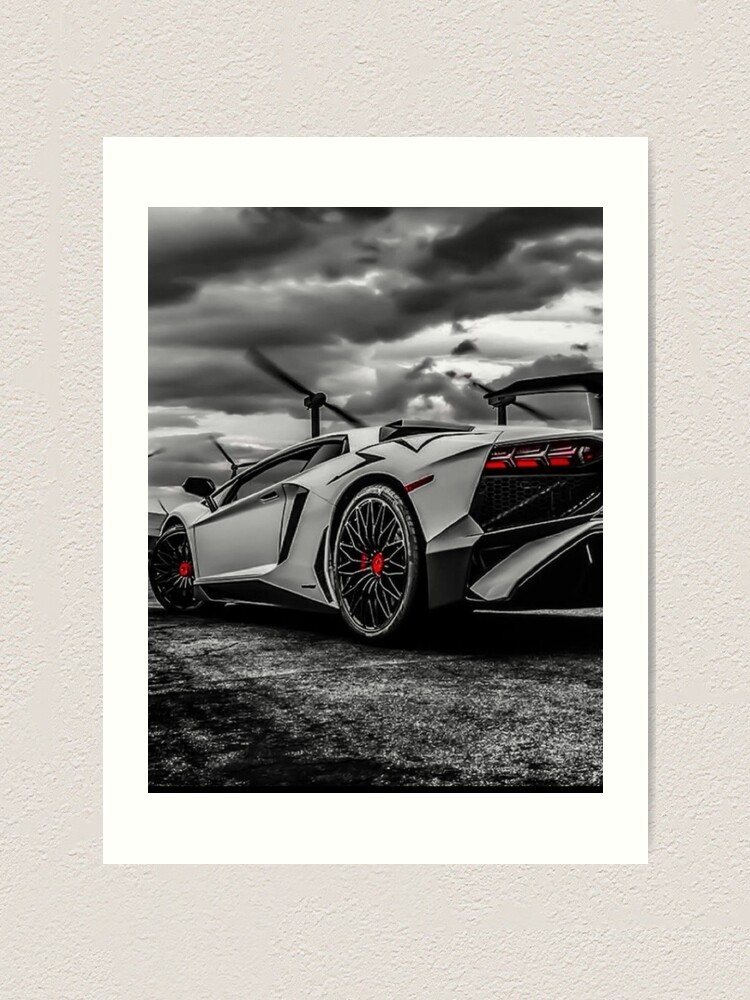 Lámina artística «Lamborghini blanco» de Mzmdesigns | Redbubble