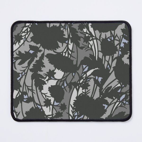Item preview, Gray Leaves Camouflage Digital Flowers Pattern in Gray and Black designed and sold by ShopieHome.