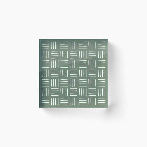Item preview, Minimalist Weave Grid Pattern (white/sage green) designed and sold by Design Minds Boutique.
