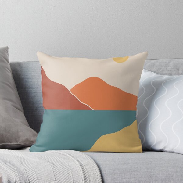 Item preview, Moderno Contemporáneo Colorido Montaña Paisaje Sun River Lake Colección 3 designed and sold by MLA-Artwork.