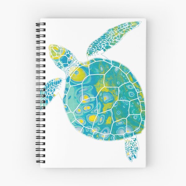 Item preview, Aqua, Blue, Green & Yellow  Colorful Sea Turtle 3 - Abstract Minimal Marble Fluid Art Paint Beach Art designed and sold by MLA-Artwork.