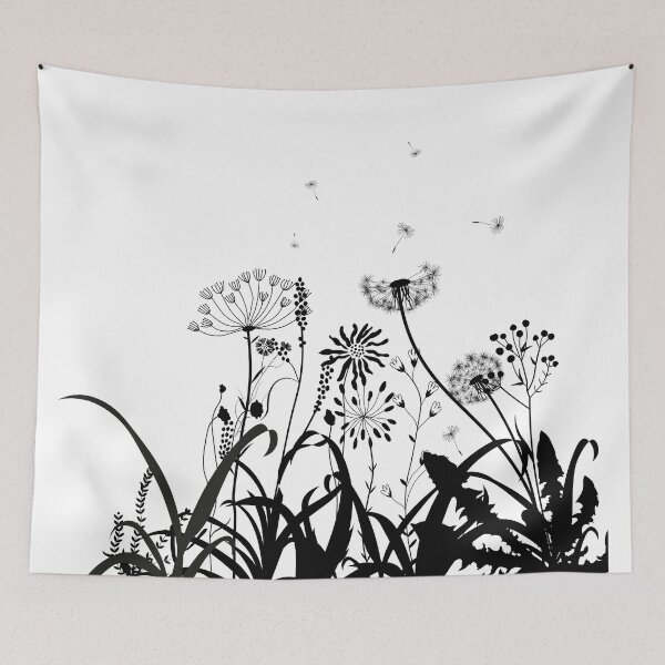 Item preview, Summer meadow black and white designed and sold by sabantha.