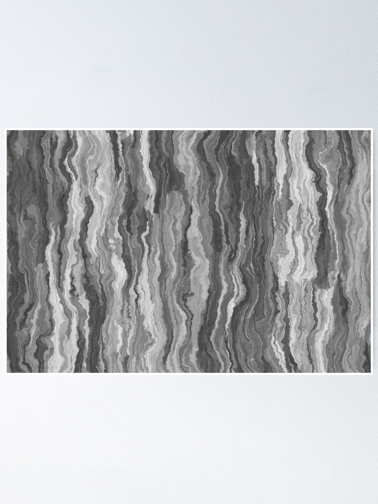 Imagen 1 de 3, Póster con la obra Digital Abstract Striped Watercolor Painting Light, Mid-tone and Dark Gray / Grey, diseñada y vendida por ColorOfTheYears.