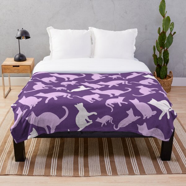 Item preview, Purple Cat Silhouette Pattern designed and sold by HappyLifeCreate.