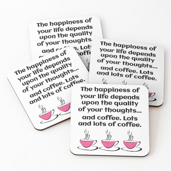 Item preview, Funny Happy Life Needs Coffee Quote designed and sold by MyJojoBean.
