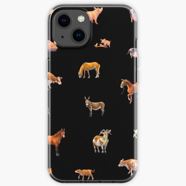 Pigs, cows, horses, goats iPhone Soft Case