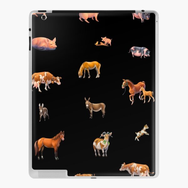 Pigs, cows, horses, goats iPad Skin