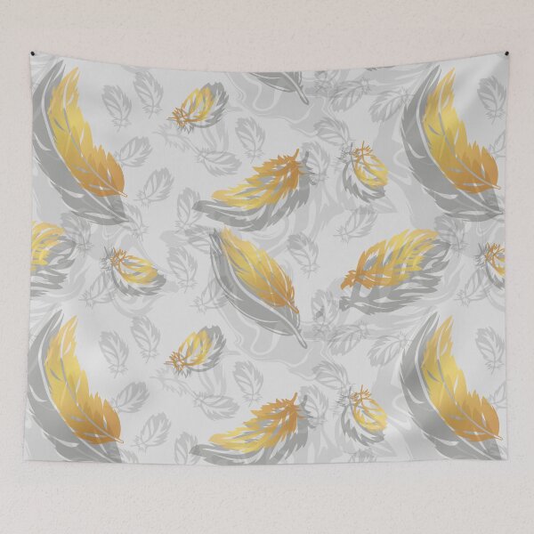 Item preview, Various gray and gold feathers designed and sold by ReflectedCrafts.