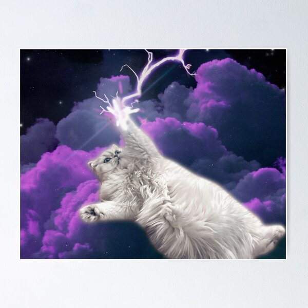 Neon Cat Lightning Bolt