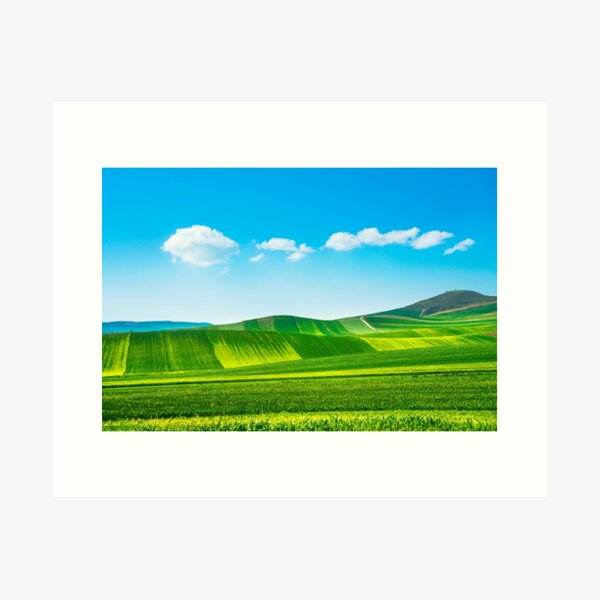 Apulia countryside rolling hills landscape. Poggiorsini, Italy Art Print