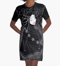Lady in Black Graphic T-Shirt Dress