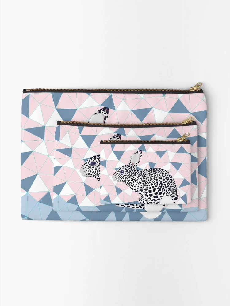 Thumbnail 2 of 4, Zipper Pouch, Cute Rabbit Leopard Pattern Design designed and sold by oursunnycdays.
