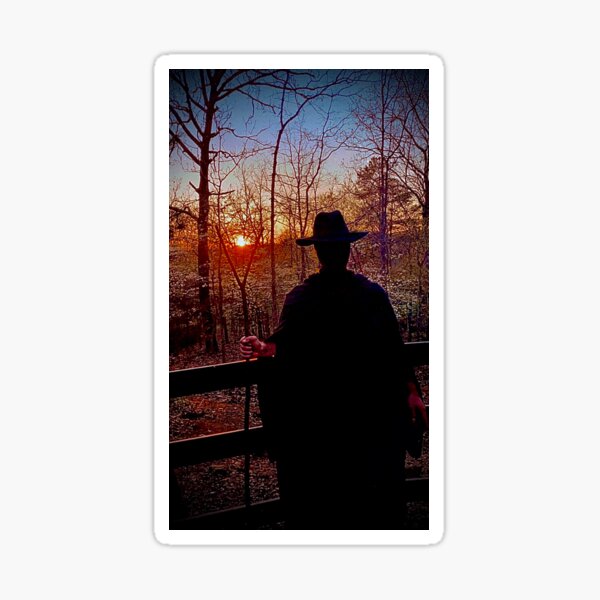 Man in Black in the Woods Sticker